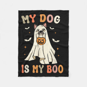 Couverture Polaire Mon chien est mon amour Halloween Fantôme Chien Ef