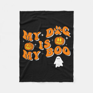 Couverture Polaire Mon chien est mon Boo Groovy Ghost Dog Halloween d