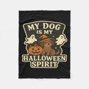 Couverture Polaire Mon chien est mon esprit d'Halloween _ Amateur de