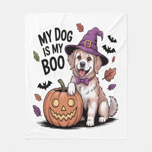 Couverture Polaire Mon chien est My Boo Halloween (Devant)