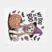 Couverture Polaire Mon chien est My Boo Halloween (Devant (Horizontal))