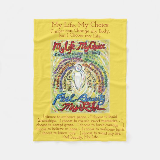 Couverture Polaire Mon choix de vie Cancer Angel Soft Fleece Blanches (Devant)