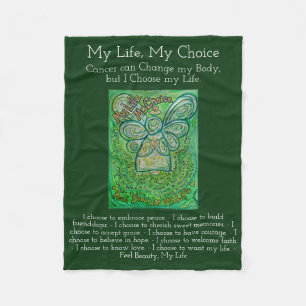 Couverture Polaire Mon choix de vie Cancer Poème Soft Fleece Blanche