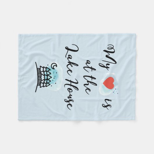 Couverture Polaire Mon coeur est au Lake House avec des arbres (Devant (Horizontal))