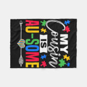 Couverture Polaire Mon Cousin Est Au-some Sensibilisation sur l'autis (Devant (Horizontal))