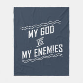 Couverture Polaire Mon Dieu contre mes ennemis Citation chrétienne (Devant)
