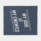 Couverture Polaire Mon Dieu contre mes ennemis Citation chrétienne (Devant (Horizontal))