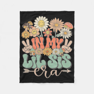 Couverture Polaire Mon époque petite sœur florale hippie groovy rétro