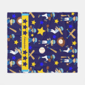 Couverture Polaire Mon équipe de baseball Kids Blue Gold (Devant (Horizontal))