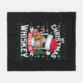 Couverture Polaire Mon esprit de Noël est pull moche Whiskey Xmas P (Devant (Horizontal))