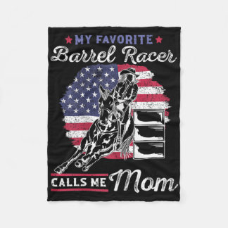 Couverture Polaire Mon Favori Barrel Racer M'Appelle Maman I Horsebac