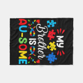 Couverture Polaire Mon Frère Est Au-some Sensibilisation sur l'autism (Devant (Horizontal))
