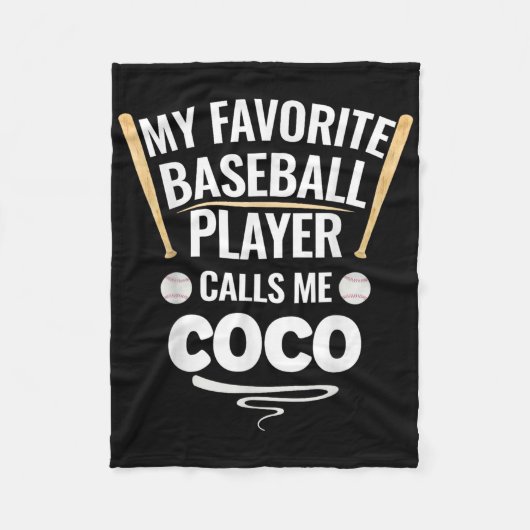 Couverture Polaire Mon Joueur De Baseball Préféré M'Appelle Coco (Devant)
