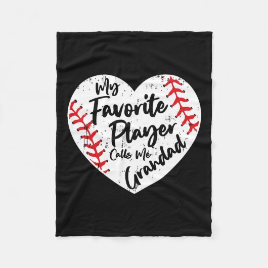 Couverture Polaire Mon Joueur Favori M'Appelle Grand Baseball (Devant)