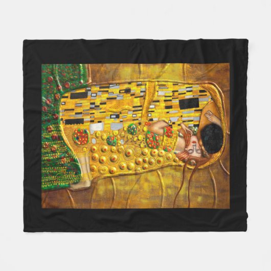 Couverture Polaire Mon Klimt Serie : Le baiser (Devant (Horizontal))