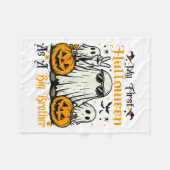 Couverture Polaire Mon Premier Halloween En Tant Que Citrouille Fantô (Devant (Horizontal))