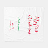 Couverture Polaire Mon premier Noël ajouter nom de famille nom de fam (Devant (Horizontal))