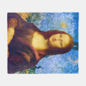 Couverture Polaire Mona Lisa et Van Gogh (Devant (Horizontal))