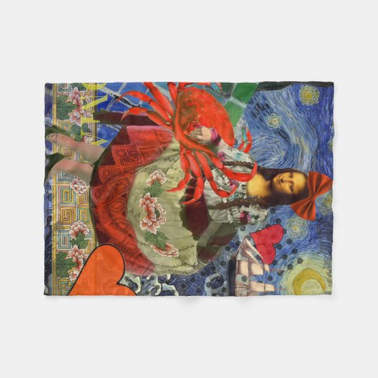 Couverture Polaire Mona Lisa Fun Zodiac Whimsical (Devant (Horizontal))