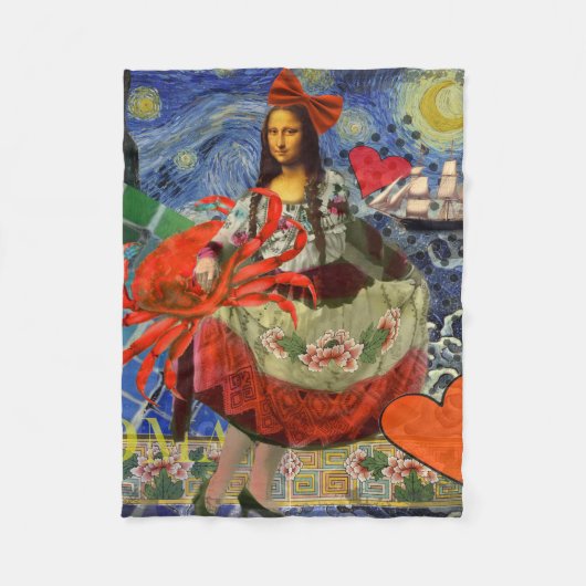Couverture Polaire Mona Lisa Fun Zodiac Whimsical (Devant)