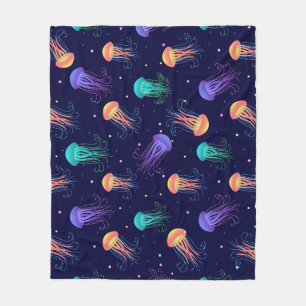 Couverture Polaire Monde de méduses sous-marines : motif lumineux.