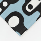 Couverture Polaire Monde mécanoïaque - Noir et blanc avec Bleu Lt (Coin)
