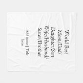 Couverture Polaire Monde meilleur maman mari femme papa fille fils (Devant (Horizontal))