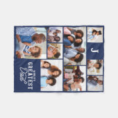 Couverture Polaire Monde Meilleur Monogramme de papa Collage de photo (Devant (Horizontal))