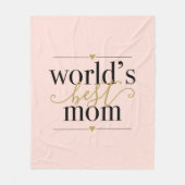 Couverture Polaire Mondes Meilleur Maman Blush Rose Et Or Moderne (Devant)