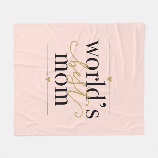 Couverture Polaire Mondes Meilleur Maman Blush Rose Et Or Moderne (Devant (Horizontal))