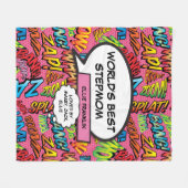 Couverture Polaire Mondes Meilleur StepMom Fun Girly Rose (Devant (Horizontal))