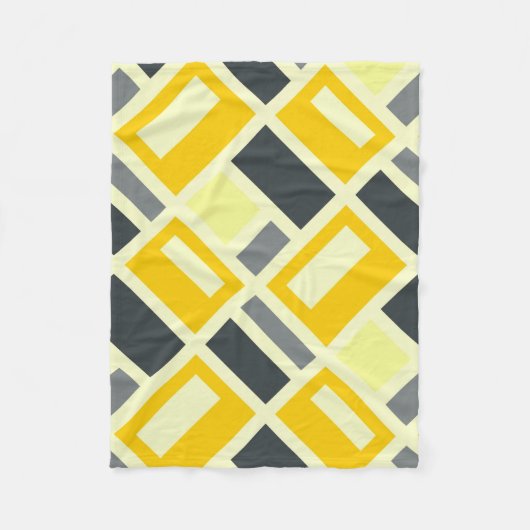 COUVERTURE POLAIRE MONDRIAN INSPIRÉ - JAUNE & GRAY (Devant)