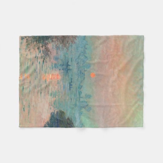 Couverture Polaire Monet Sunset Seine Beaux-Art Impressionnisme (Devant (Horizontal))