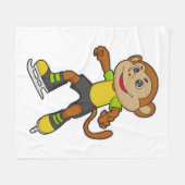 Couverture Polaire Monkey at Ice skating with Ice skates (Devant (Horizontal))