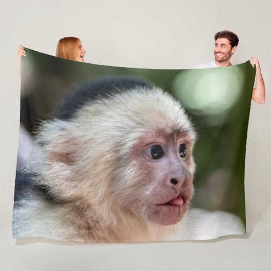 COUVERTURE POLAIRE MONKEY CAUPCHIN À TÊTE BLANCHE (En situation)