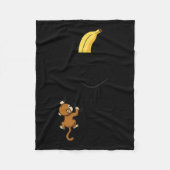 Couverture Polaire Monkey Climbs For Banana Funny Animal Cket Design  (Devant)