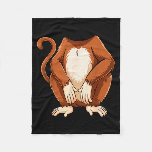 Couverture Polaire Monkey Shirt Adult Kids Men Women Brown Monkey Cos (Devant)