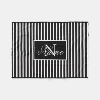 Couverture Polaire Monochrome Personnalisé Monogramme Blanche
