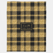 Couverture Polaire Monogram Blanket Elegant Black Gold Birthday Gift (Devant)