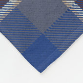 Couverture Polaire monogram Blue Tartan Plaid Newlyweds Wedding (Coin)