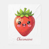 Couverture Polaire Monogram cute strawberry kawaii (Devant)