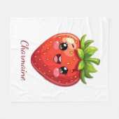 Couverture Polaire Monogram cute strawberry kawaii (Devant (Horizontal))