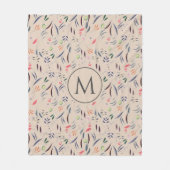 Couverture Polaire MONOGRAM Floral personnalisé (Devant)