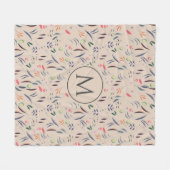 Couverture Polaire MONOGRAM Floral personnalisé (Devant (Horizontal))