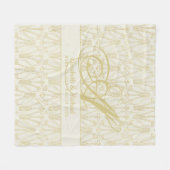Couverture Polaire Monogram Gold ArtDeco Newlyweds Mariage Élégant (Devant (Horizontal))