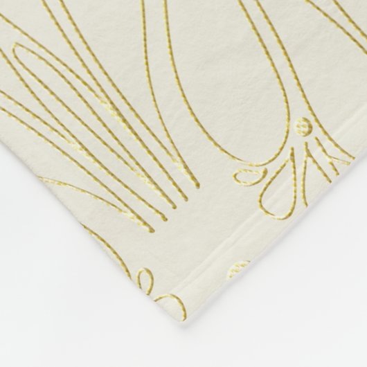 Couverture Polaire Monogram Gold ArtDeco Newlyweds Mariage Élégant (Coin)