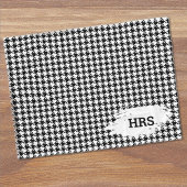 Couverture Polaire Monogram Initials Black & White Houndstooth Fleece