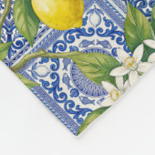 Couverture Polaire Monogram Name Lemon Blue French Country Tile  (Coin)