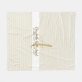 Couverture Polaire Monogram Newlyweds Mariage Gold Elegant Gift Fleec (Devant (Horizontal))