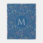 Couverture Polaire MONOGRAM personnalisé bleu classique (Devant)